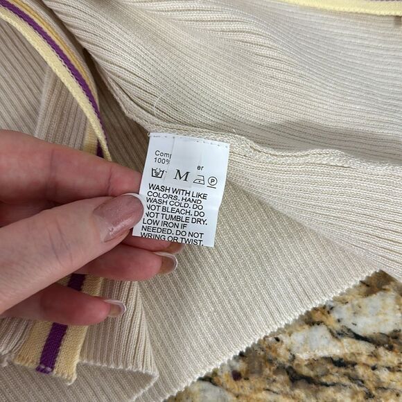 Sleeveless V-neck Midi Bodycon Dress In Light Beige Size M - Picture 5 of 9